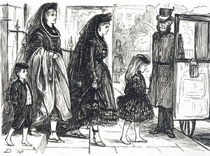 Cartoon Depicting People Using Natural Footwear to Avoid Deformed Feet by George du Maurier