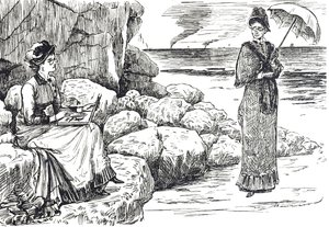 Cartoon depicting women wearing pince-nez glasses by George du Maurier