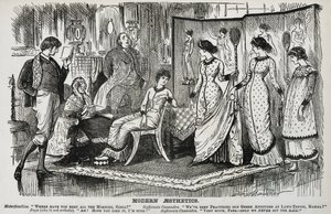 George du Maurier cartoon on the fashionable Aesthetic Movement in the decorative arts. From 