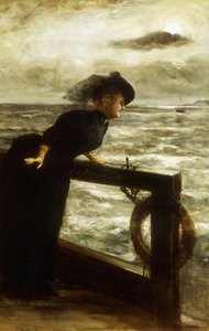 Lady in Black by the Sea by George van den Bos