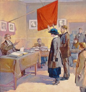 A Civil Marriage in Russia at the Time of the Revolution by Georges (after) Carrey