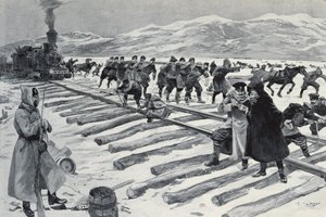 Russia. The Crossing of Lake Baikal