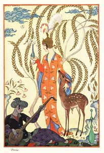 A Woman Holds a Perfume Flask, Ancient Persia by Georges Barbier