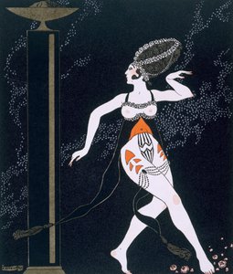 Ballet scene with Tamara Karsavina (1885-1978) 1914 by Georges Barbier