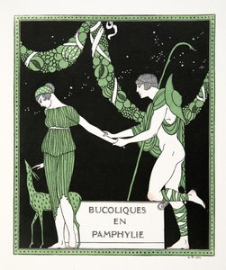 Bucoloques en Pamphylie, illustration from Les Chansons de Bilitis by Pierre Louys by Georges Barbier