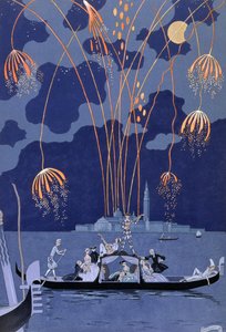 Fireworks in Venice (book illustration)