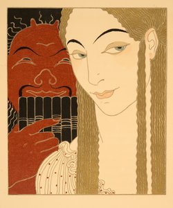 La Lettre, Illustration from Les Chansons de Bilitis, by Pierre Louys, pub. 1922 by Georges Barbier