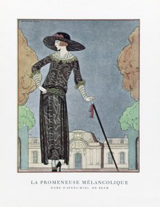 La Promeneuse Melancolique by Georges Barbier