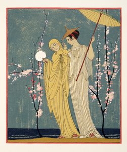 La Rencontre, Illustration from Les Chansons de Bilitis, by Pierre Louys, pub. 1922