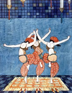 Princess Scheherazade (tales of the thousand and one nights). Illustration by George Barbier, circa 1910
