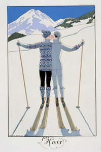 Winter: Lovers in the Snow, fashion plate from 