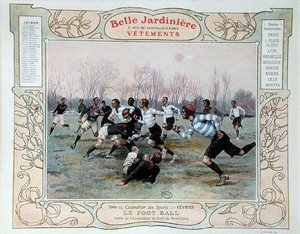 Rugby, illustration for February from a calendar for the clothes shop 