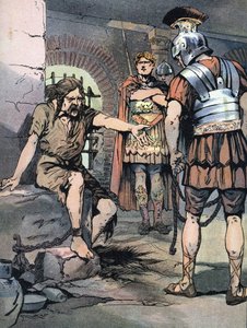 Gallic Wars: Vercingetorix Prisoner in the Mamertine Prison in Rome After His Defeat Against Julius Caesar by Georges Conrad