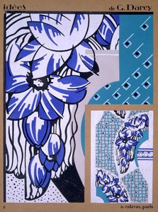 Wallpaper design, from Idees, published by A. Calavas, Paris, c.1925 by Georges Darcy