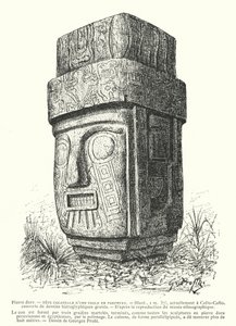 Colossal carved porphyry Inca idol