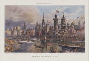 Pavilions of Foreign Nations on the Banks of the Seine at the Exposition Universelle 1900, Paris