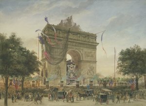 The Funeral of Victor Hugo (1802-85) by Georges Francois Guiaud