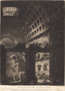 A View of the Inside of the New Prison at Rome by Georges François Blondel