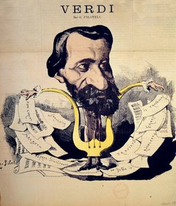 Cartoon of the composer Giuseppe Verdi by Pilotell