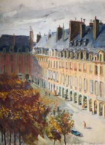 La Place Des Vosges by Georges Leon Dufrenoy