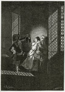 The Lovers Ethel and Ordener are Caught by Lieutenant d’Alpheld - Illustration from Han d’Islande, 19th Century by Georges Marie Rochegrosse