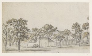 Group of Houses Among Trees by Georges Michel