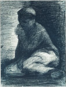 A Young Man Crouching, c.1882 by Georges Pierre Seurat