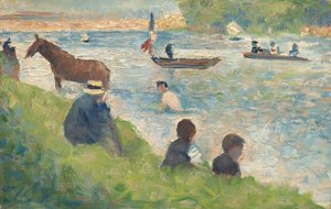 Horse and Boats Study for Bathers at Asnières by Georges Pierre Seurat