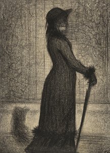Une Elegante, Woman Strolling by Georges Pierre Seurat