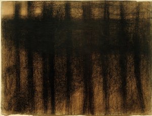 Tree Trunks Reflected in Water by Georges Seurat