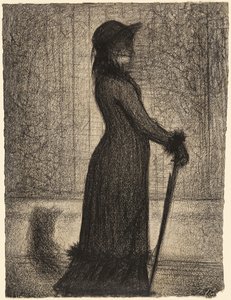 Woman Strolling by Georges Seurat