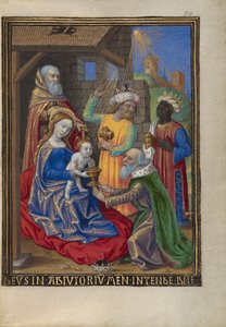 The Adoration of the Magi from a Book of Hours Ms. 48 fol. 59, c.1480-90 by Georges Trubert