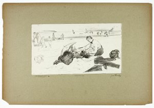 On the Beach by Georges William Thornley