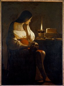 La Madeleine with the Night Light by Georges de La Tour