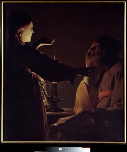 Appearance of the Angel to Saint Joseph (also known as The Dream of Saint Joseph). Painting by Georges de La Tour