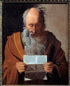 Saint Paul. Portrait of the Apostle Reading a Letter. Painting by Georges De La Tour by Georges de La Tour