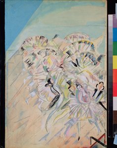 Stage design for the operetta Girofle-Girofla by Charles Lecocq by Georgy Bogdanovich Yakulov