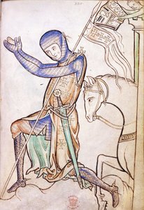 Kneeling Knight from Westminster Psalter, 13th Century by Georgia Levan Ramishvili from Tbilisi