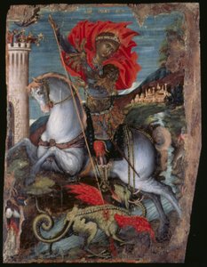 Icon of St George on Horseback Slaying the Dragon by Georgios Klontzas