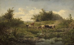 Cows at a Pond by Gerard Bilders