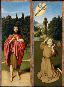 Saint John the Baptist, Saint Francis Receiving the Stigmata by Gerard David