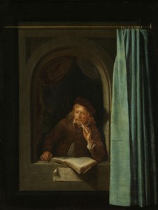 Man Smoking a Pipe. Self-Portrait