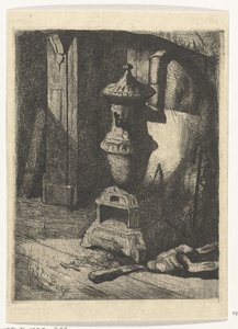 Study of an Interior with Stove