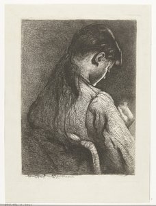Sitting Girl, Seen from Behind by Gerard Jan Bos