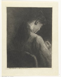 Seated Girl, Seen from the Back by Gerard Jan Bos