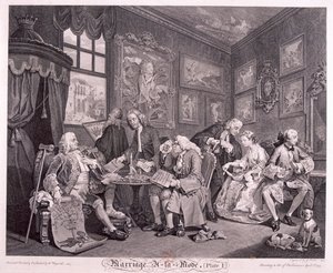 Marriage a la Mode, Plate I by Gerard Jean Baptiste Scotin