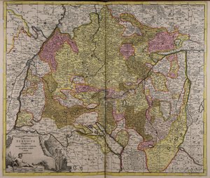 Swabian Circle Including All Subdivided States by Gerard Valck