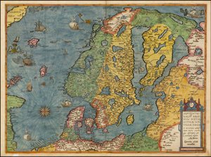 1593 Map of Northern Europe by Gerard de Jode