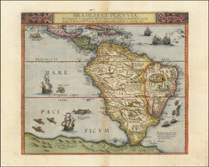 Map of South America, 1593 by Gerard de Jode
