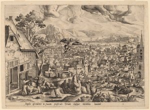 The Angel Leaves Tobias and His Family by Gerard de Jode after Hans Bol